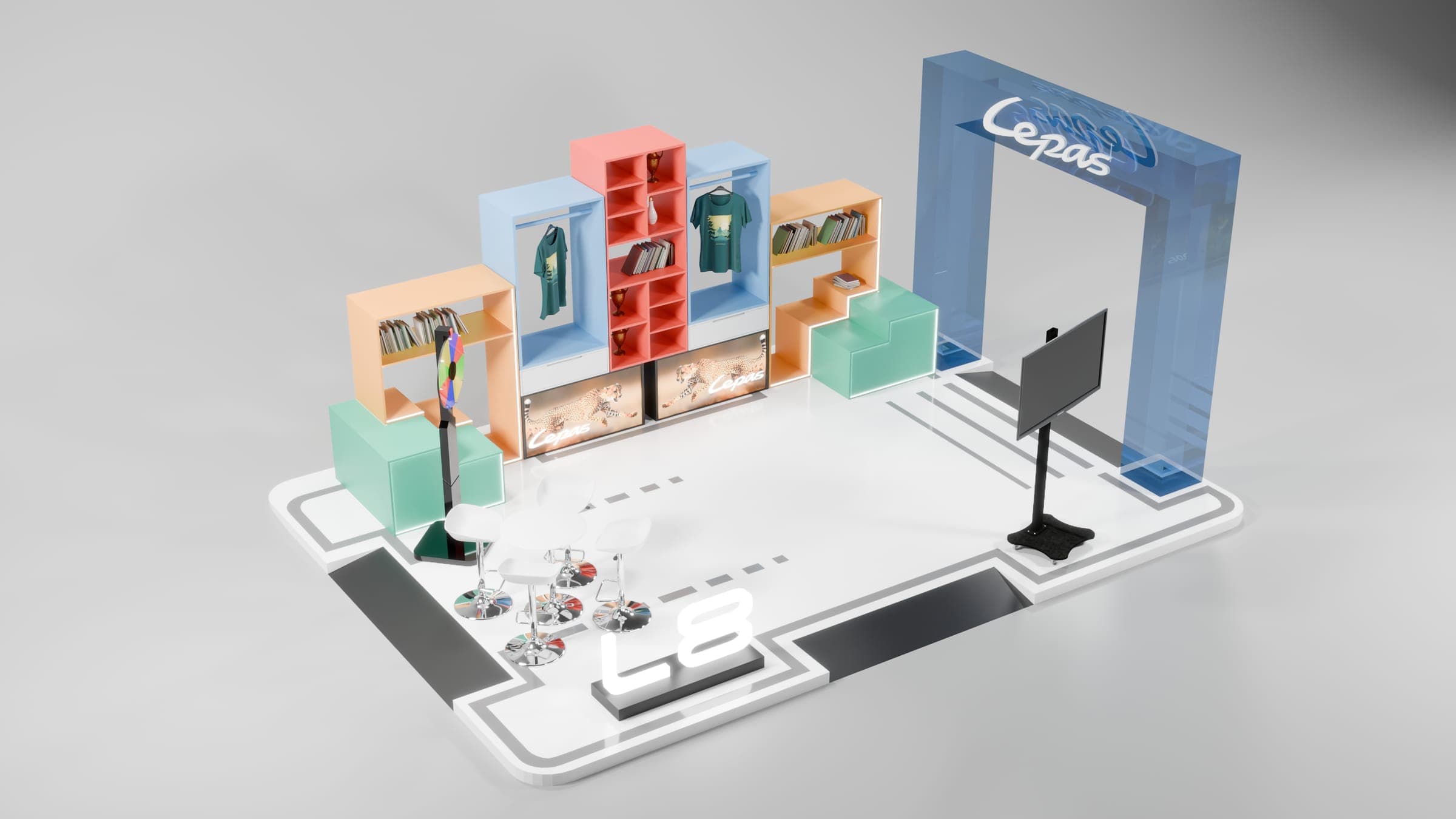 Lepas Booth, the booth without the car, from above