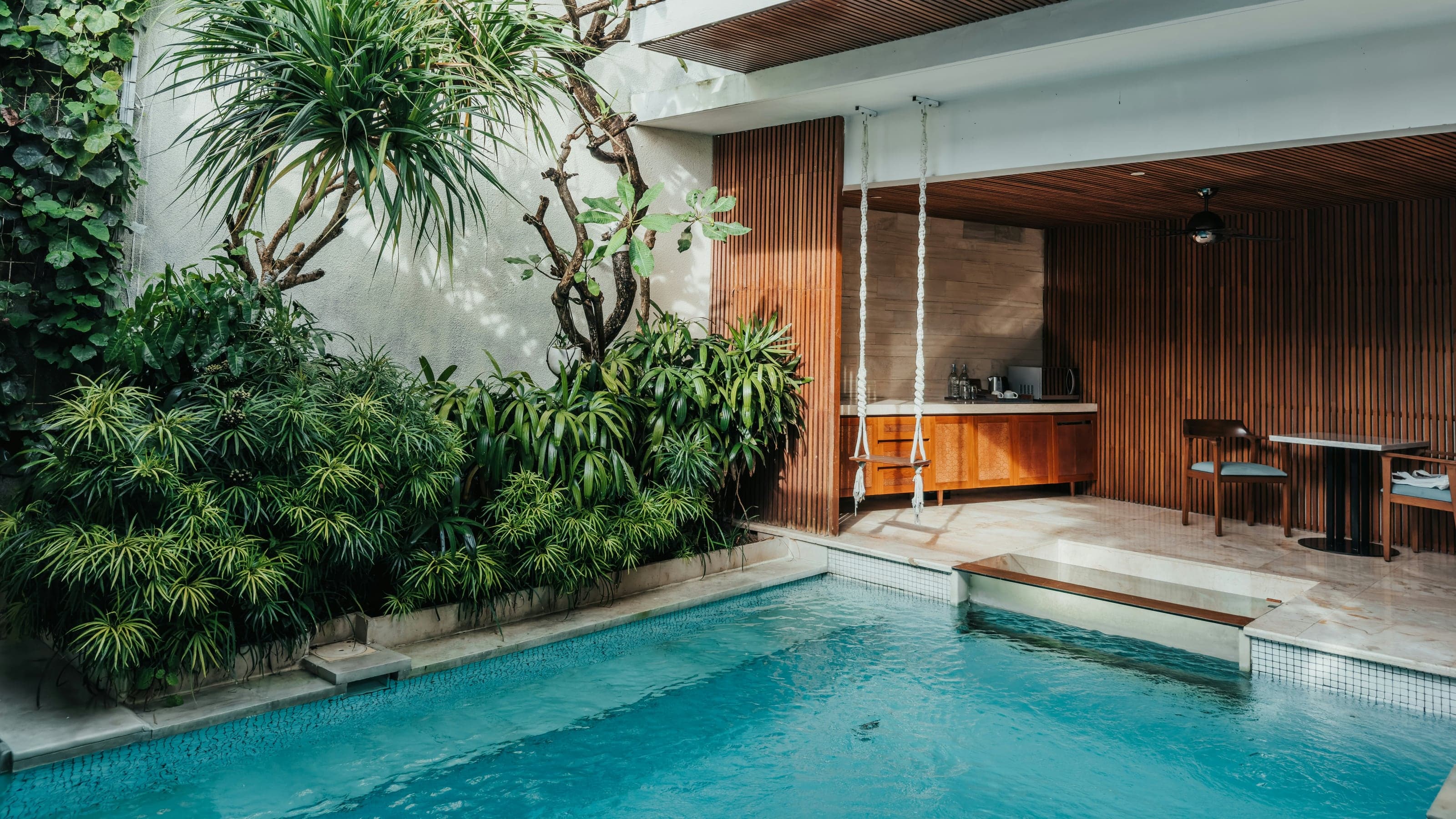 Rumah Senja, pool and open pavilion at Rumah Flamboyan, the opening photograph of the site