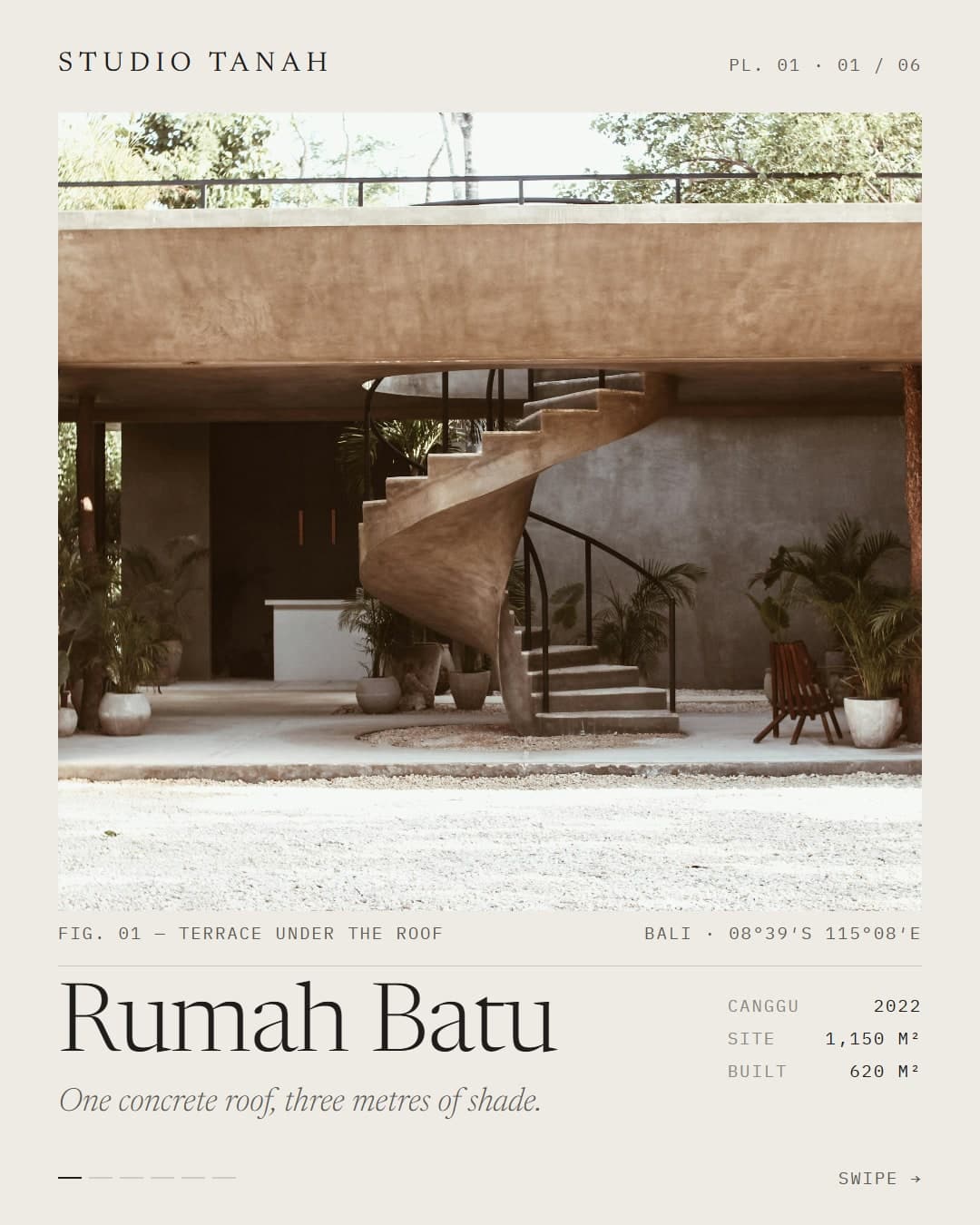 Studio Tanah, instagram carousel, the Rumah Batu cover slide