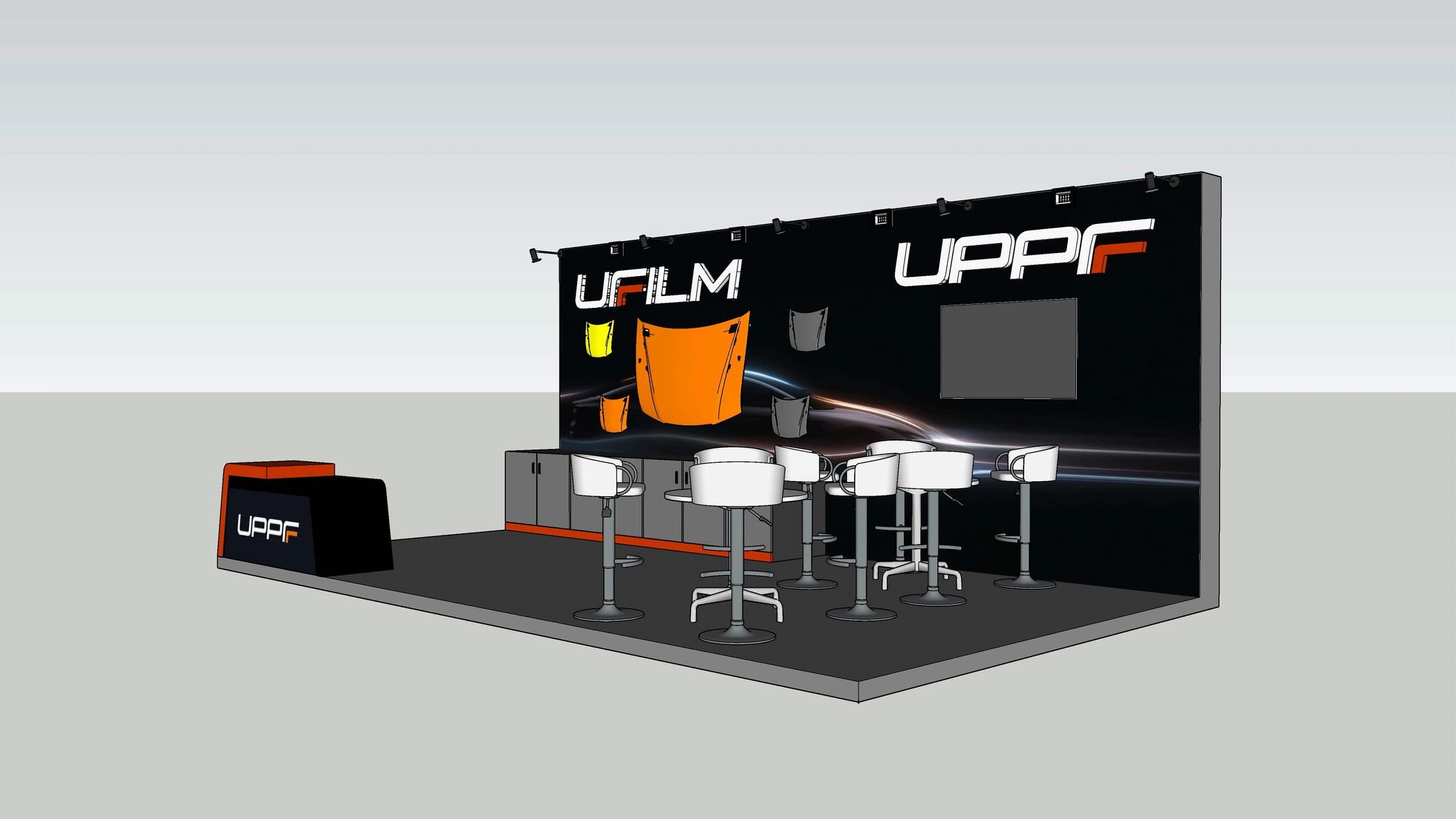 UPPF Booth, 3D model, the open side